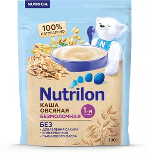 Каша овсяная детская Nutrilon с 5 месяцев, безмолочная, сухая, 180 г