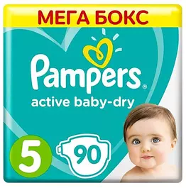 Подгузники Pampers Active Baby Dry, размер 5, 11-16 кг, 90 шт