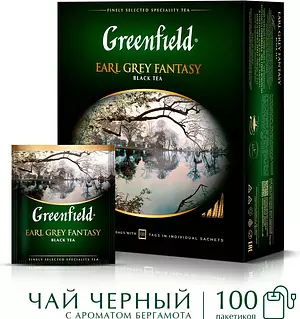 Чай в пакетиках чёрный Greenfield Earl Grey Fantasy, 100 шт