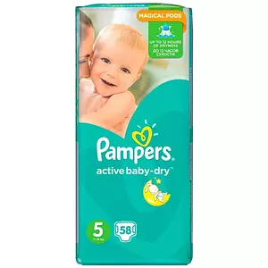 Подгузники Pampers Active Baby Dry, размер 5, 11-18 кг, 58 шт