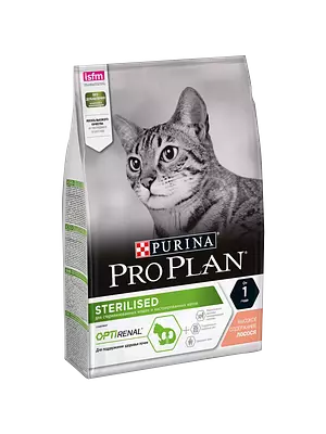 PRO PLAN Sterilised Renal Plus, Сухой корм для взрослых стерилизованных кошек, лосось, 3000 г.