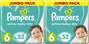 Подгузники Pampers Active Baby Dry, размер 6, 13-18 кг, 104 шт