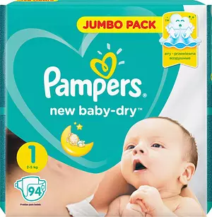 Подгузники Pampers New Baby Dry, размер 1, 2-5 кг, 94 шт