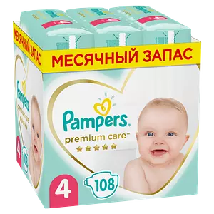 Подгузники Pampers Premium Care, размер 4, 9-14 кг, 108 шт