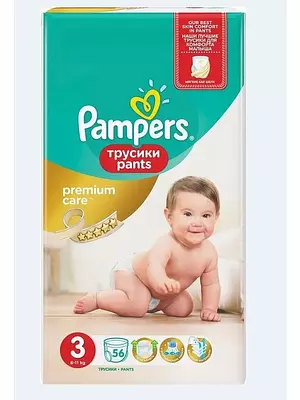 Подгузники-трусики Pampers Premium Care, размер 3, 6-11 кг, 56 шт