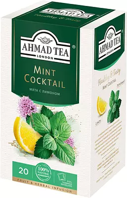 Чай в пакетиках травяной Ahmad Tea Mint Cocktail, 20 шт