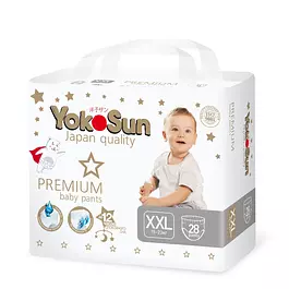 Подгузники-трусики YokoSun Premium, размер XXL, 15-23 кг, 28 шт