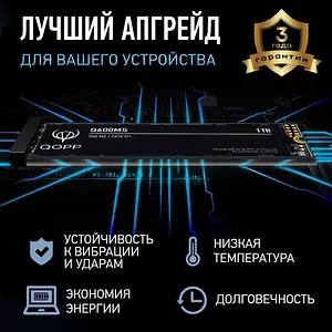 QOPP 1 ТБ Внутренний SSD-диск 1TB SATAIII m.2 для ноутбука и компьютера (SSD накопитель M.2)