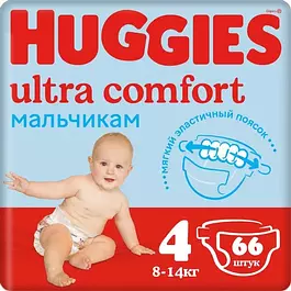 Подгузники Huggies Ultra Comfort, размер 4, 8-14 кг, 66 шт
