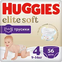 Подгузники-трусики Huggies Elite Soft, размер 4, 9-14 кг, 56 шт