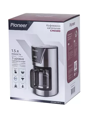 Капельная кофеварка Pioneer CM050D, серебристый, черный