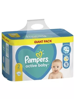 Подгузники Pampers Active Baby, размер 2, 4-8 кг, 96 шт
