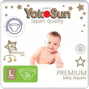 Подгузники YokoSun Premium, размер L, 9-13 кг, 54 шт
