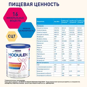 Молочная смесь Modulen IBD 5, с 5 лет, для детей и взрослых с воспалительными заболеваниями кишечника, 400 г