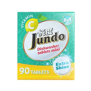 Таблетки для посудомоечной машины Jundo Vitamin C, 90 шт, в мини-формате, 3 в 1, с витамином С и активным кислородом