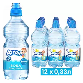 Вода детская питьевая Агуша 0,33л, с 0 месяцев, Х12