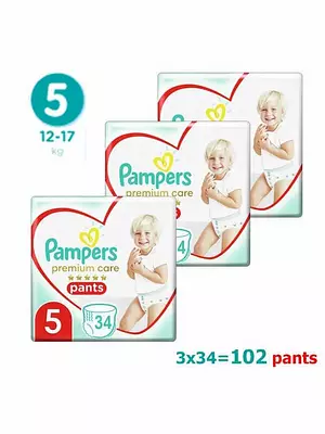 Подгузники-трусики Pampers Premium Care, размер 5, 12-17 кг, 102 шт