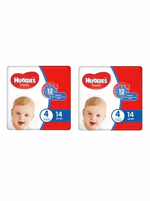 Подгузники Huggies Classic, размер 4, 7-18 кг, 28 шт