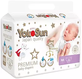 Подгузники YokoSun Premium, размер NB, 0-5 кг, 108 шт