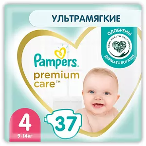 Подгузники Pampers Premium Care, размер 4, 9-14 кг, 37 шт