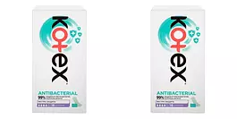 Kotex Прокладки ежедневные С антибактериальным слоем, длинные, 18 штук в упаковке, 2 уп/