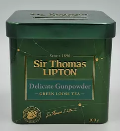 Чай Lipton Sir Thomas зеленый листовой Delicate Gunpowder, 100г - 10 банок