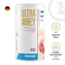 Протеин сывороточный для мужчин и женщин Maxler Ultra Whey 300 гр. - Клубничный молочный коктейль