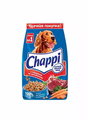 Сухой корм для собак Chappi с говядиной по-домашнему для взрослых собак, 2500 г.